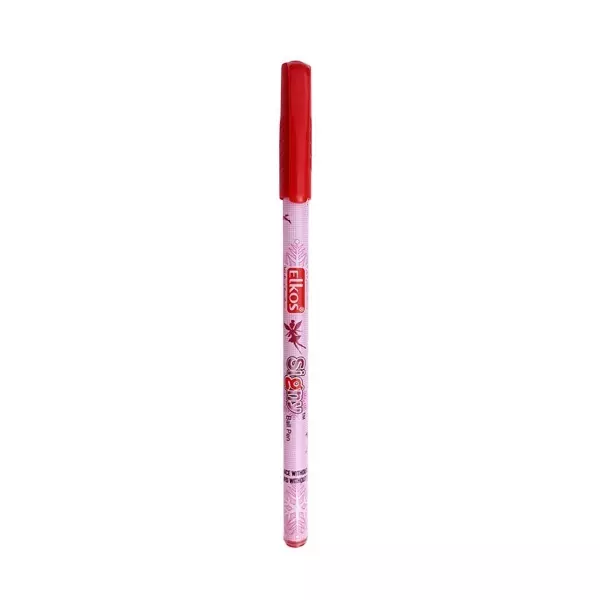 Elkos Signy Ball Pen 0.6 mm Tip Size Red Ink Color (Pack of 10 Pcs)