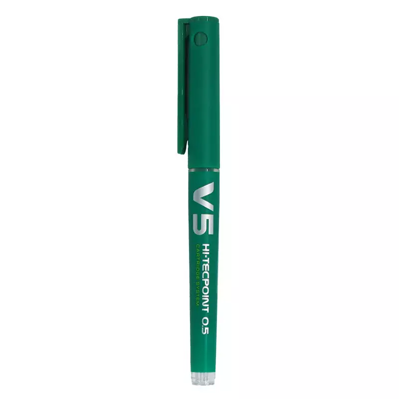 pilot-v5-hi-tecpoint-cartridge-system-05-mm-liquid-ink-roller-ball-pen-green-pack-of-6