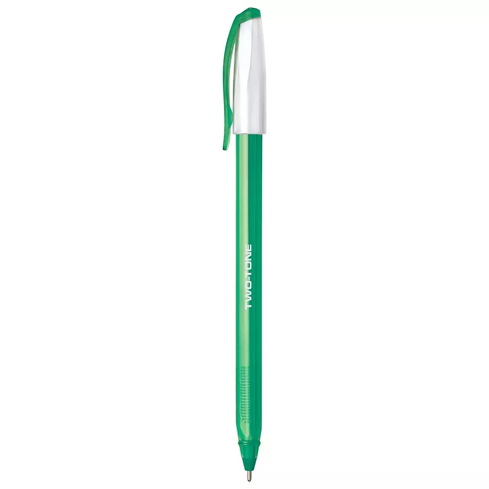Montex Two Tone 1 mm Tip Ball Pen Green Ink Plastic Body Non Toxic & Waterproof Ink (Pack of 10 Pcs)