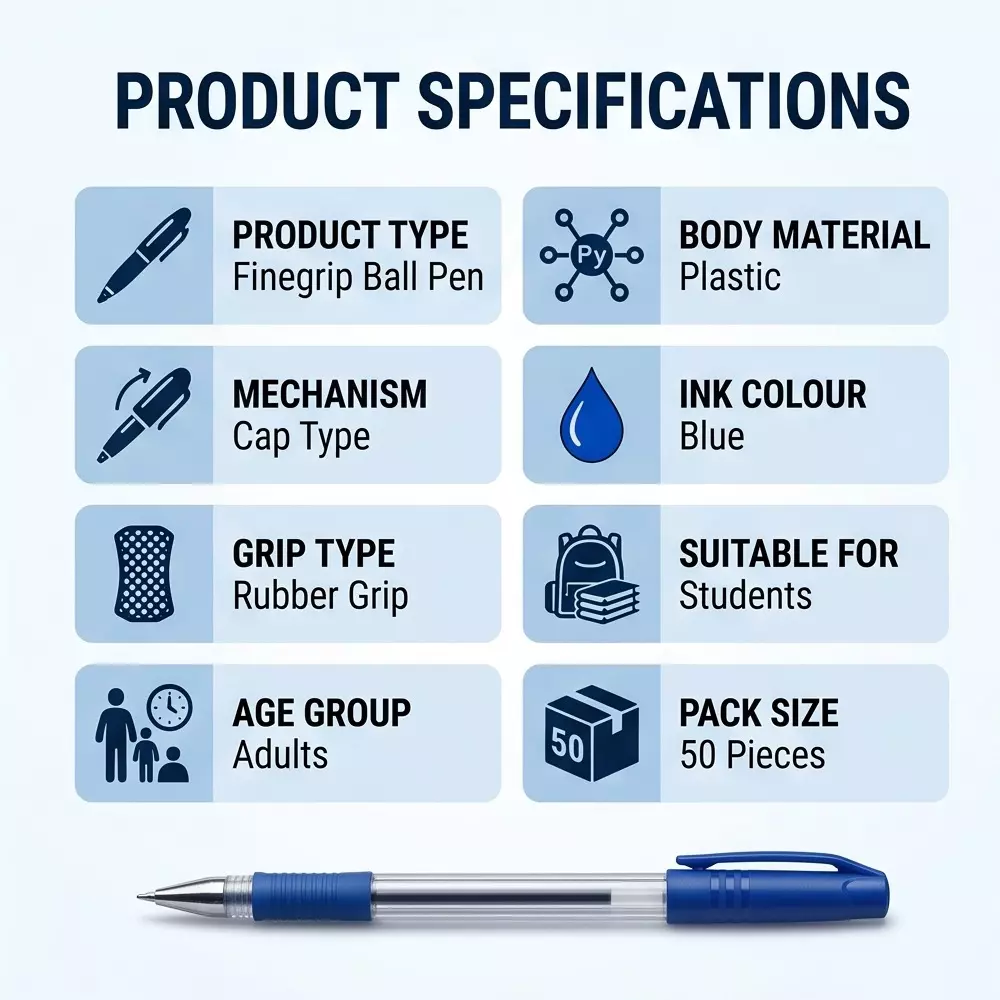 generic-ink-color-blue-finegrip-ball-pen-pack-of-50-pcs