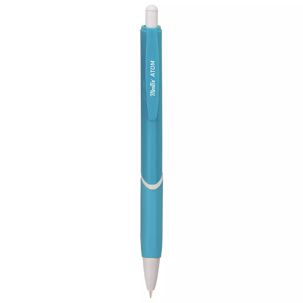Montex Atom Ball Pen Blue Ink Color & Blue and White Body Color