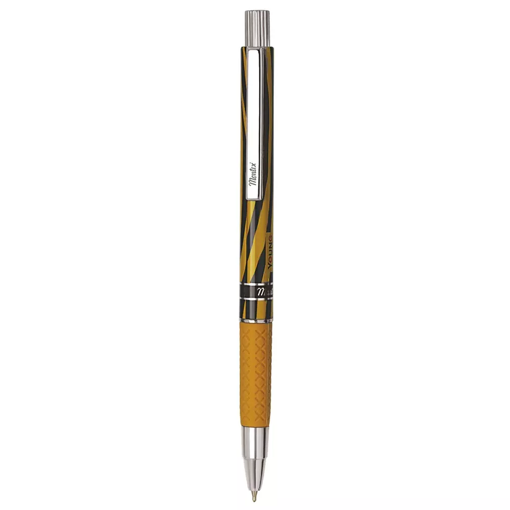 Montex Young+Softy Retractable Ball Pen Black Ink Color & Yellow Body Color