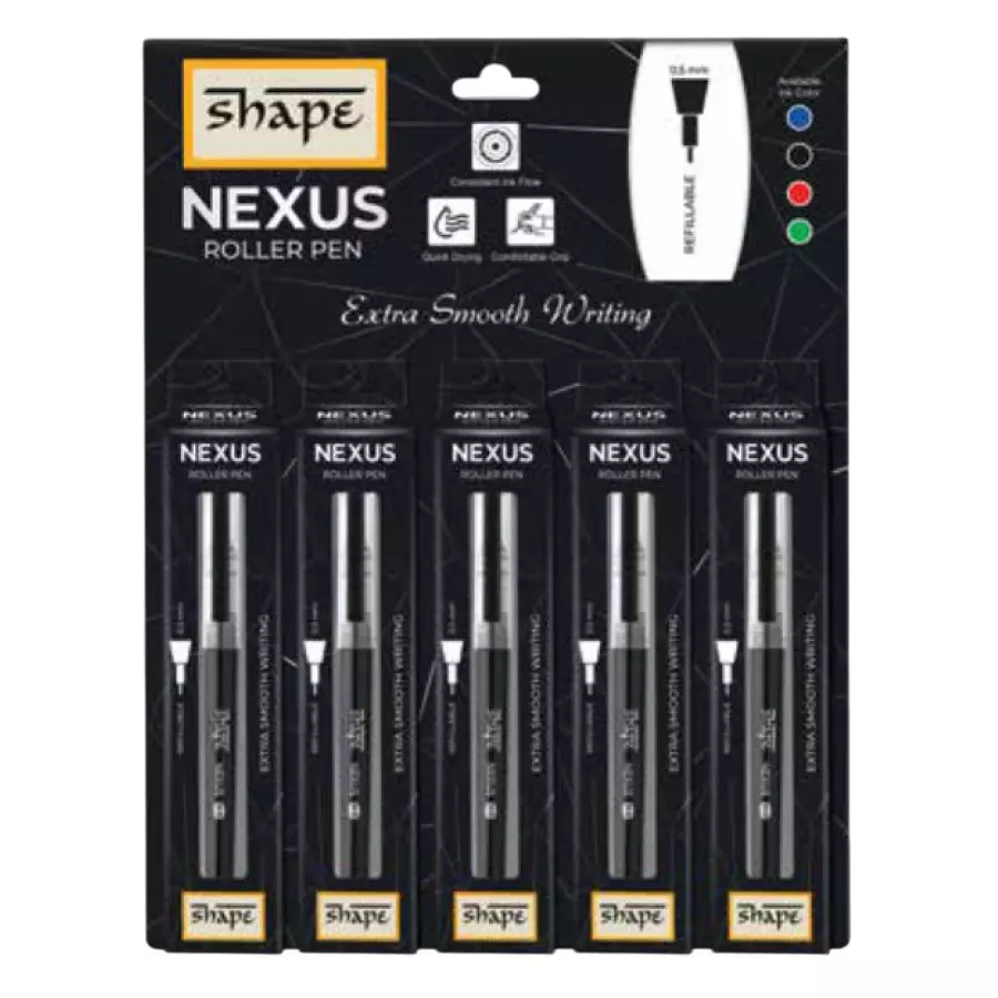 Shape Nexus Roller Ball Pen 0.5 mm Tip Size Assorted Color, A300101