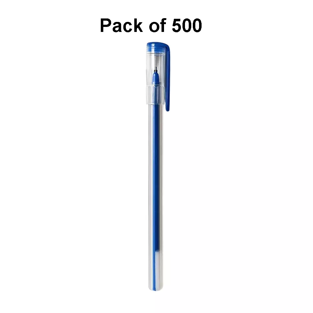 Generic Use & Throw Blue Ink Ball Pens (Pack of 500)