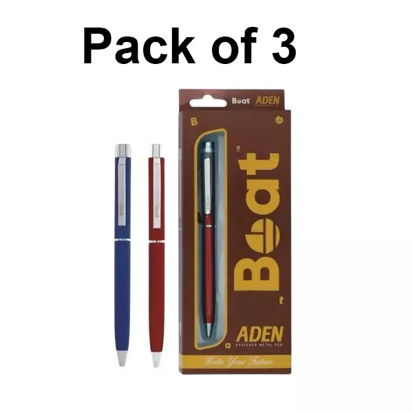Boat by Ban Aden Ball Pen 0.7 mm Multicolor, FG000267 (Pack of 3)
