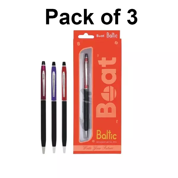Boat by Ban Baltic Ball Pen 0.7 mm Multicolor, FG000271 (Pack of 3)