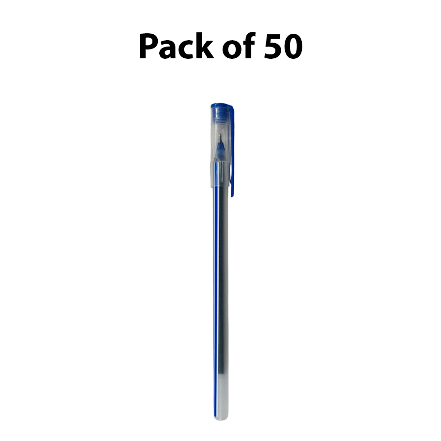 Generic Use & Throw Blue Ink Ball Pens (Pack of 50)