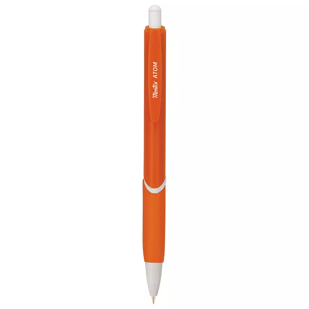 Montex Atom Ball Pen Blue Ink Color & Orange and White Body Color