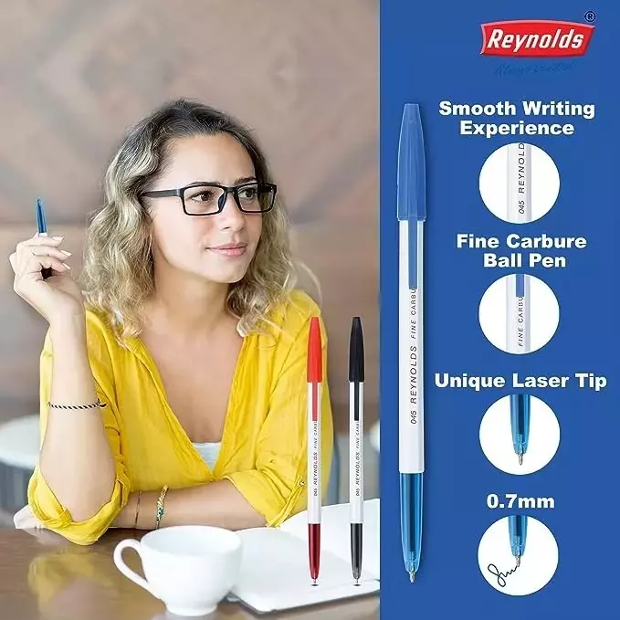 Reynolds 045 Fine Tip Blue Ball Pen (Pack of 50)