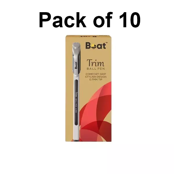 Boat by Ban Trim Ball Pen 0.7 mm Red, FG000971 (Pack of 10)