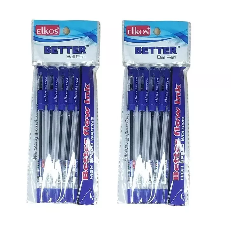 Elkos Better Ball Pen 0.7 mm Tip Size Blue Ink Color (Pack of 10 Pcs)