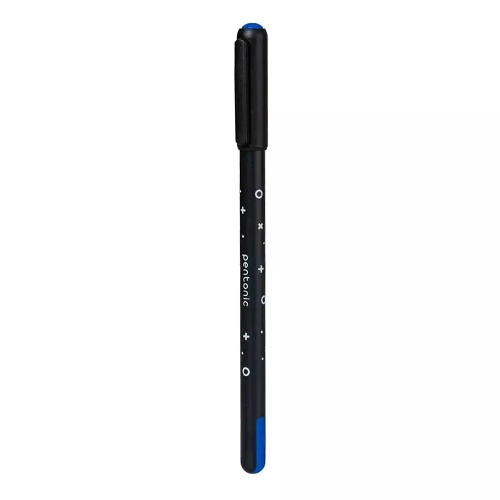 Pentonic Cipher 0.5 mm Low Viscosity Ink Roller Ball Pen, Black Body and Blue Ink (Pack of 100)