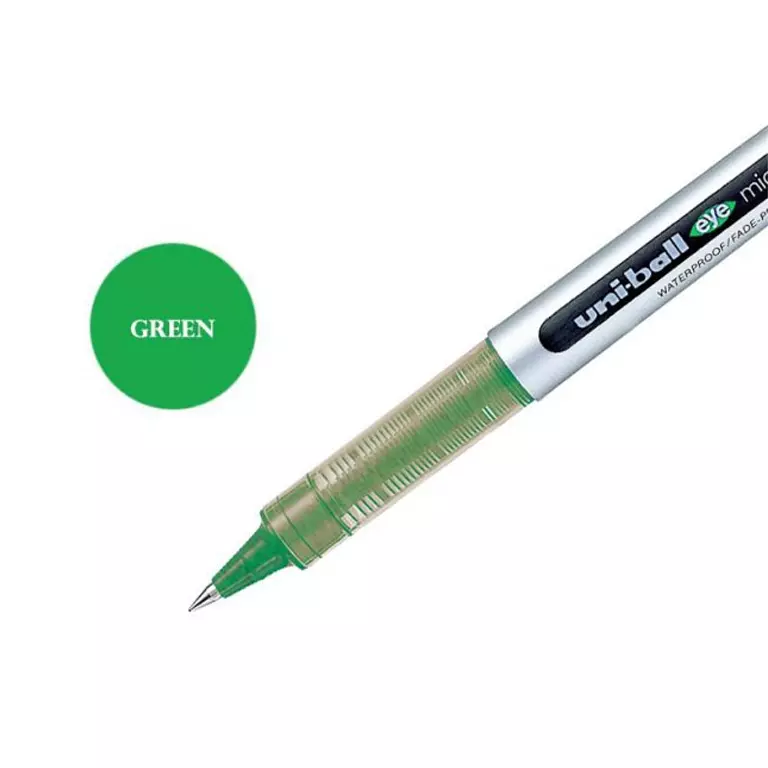 uniball-eye-roller-ball-pen-05-mm-tip-size-green-ink-color-for-home-school-office-use-ub-150-pack-of-12-pcs