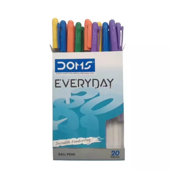 Doms Use & Throw Ball Pen Blue (Pack of 40)