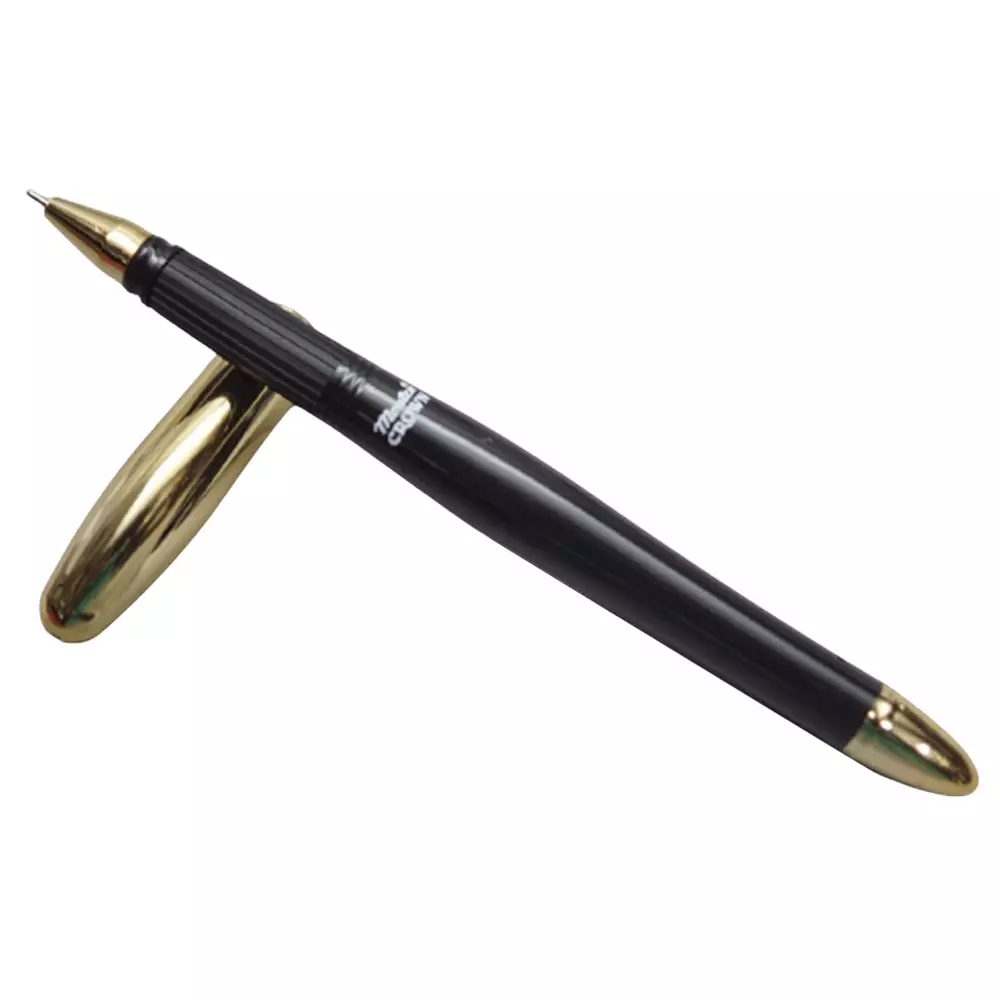 Montex Crown Ball Pen Tip Cap Type Blue Ink Color Medium Plastic for Home, School & Office Use (Pack of 2 Pcs)