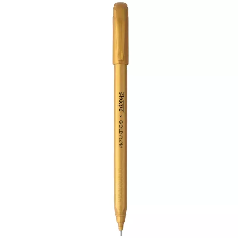 Shape Gold Flow Ball Pen 0.7 mm Tip Size Blue
