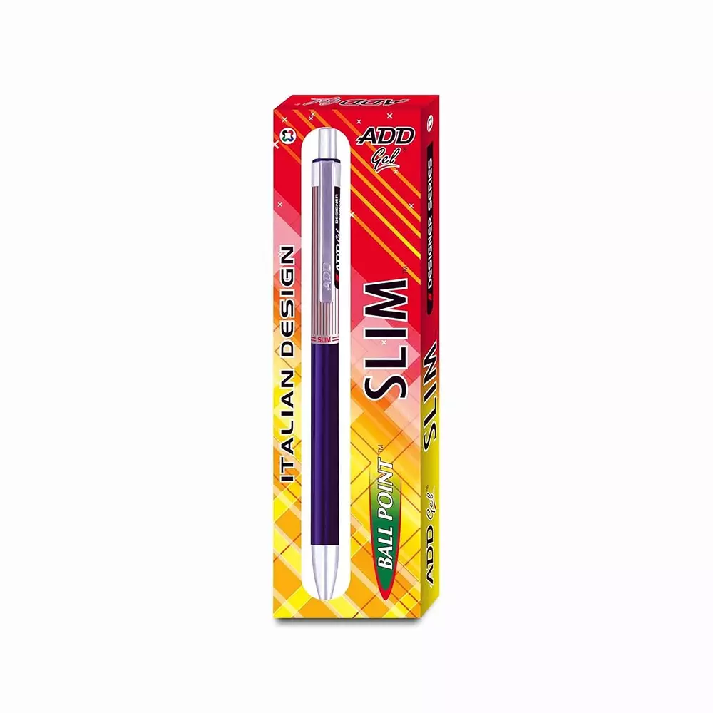 Add Gel Slim Ball Pen Blue Ink Color Jar (Pack of 60)