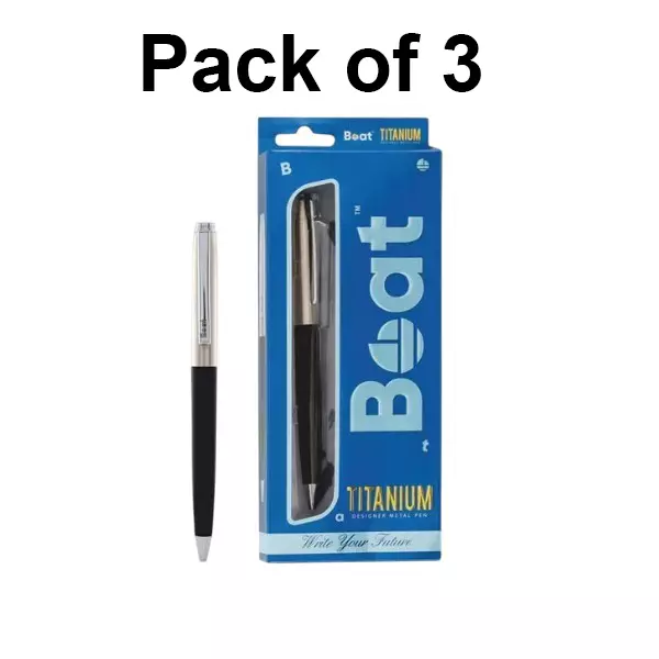 Boat by Ban Titanium Ball Pen 0.7 mm Multicolor, FG000270 (Pack of 3)