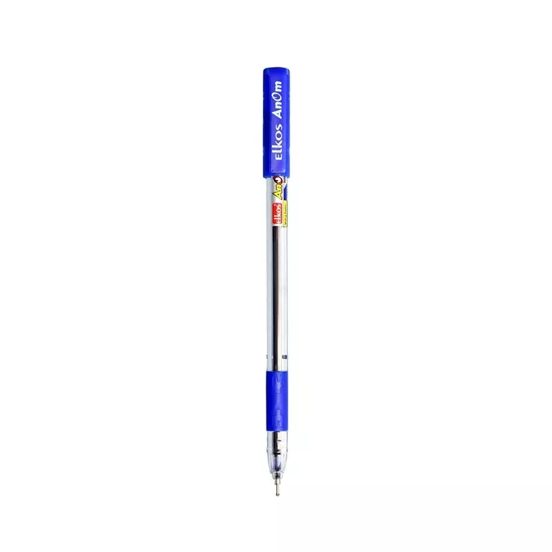 Elkos Anom Ball Pen Steel Nib Plastic Body Blue Ink Color (Pack of 10 Pcs)