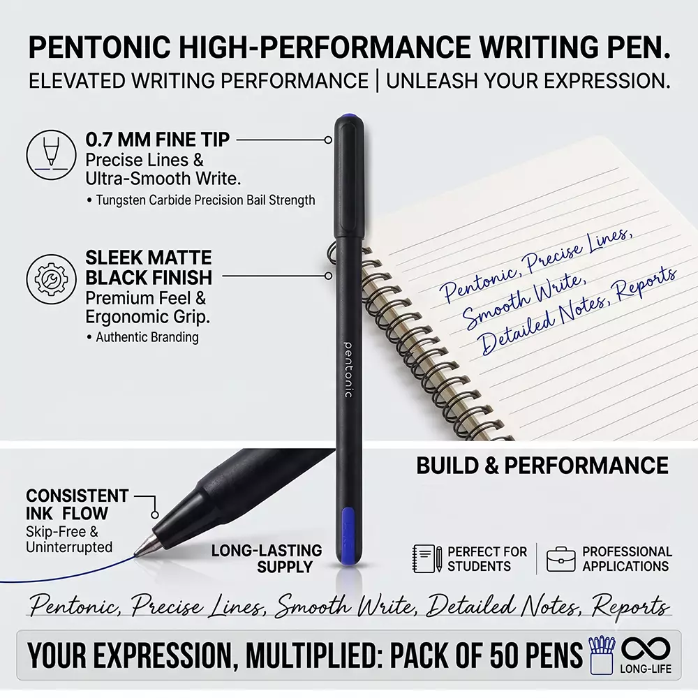 pentonic-07-mm-fine-tip-blue-ball-pen-pack-of-50