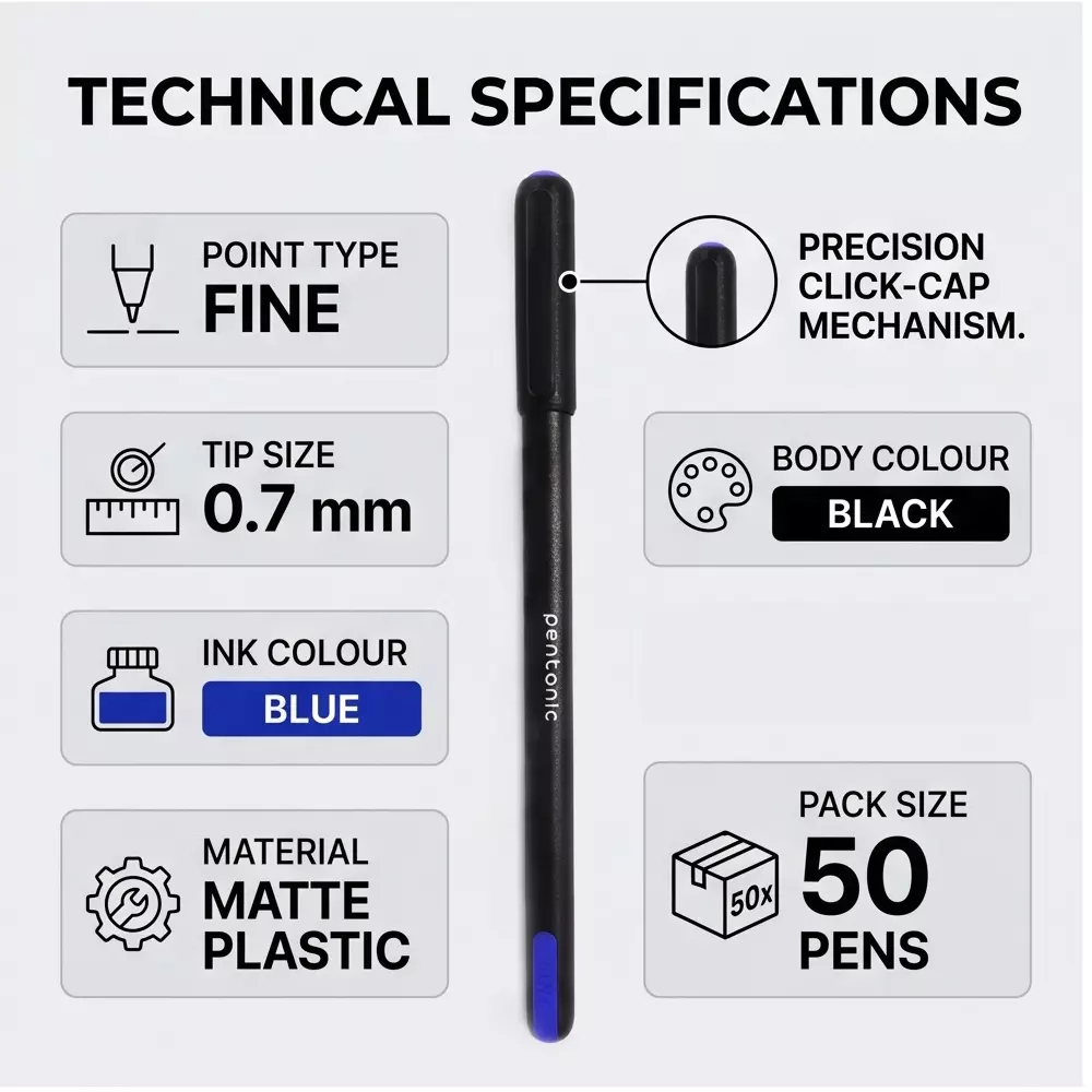 pentonic-07-mm-fine-tip-blue-ball-pen-pack-of-50