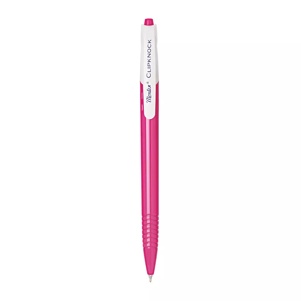 Montex Clipknock Ball Pen Blue Ink Color & Pink Body Color