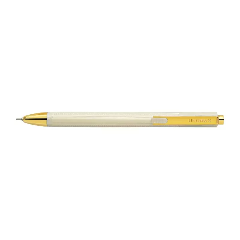 UNOMAX Clicktron Retractable Gold Ball Pen Red Ink Color