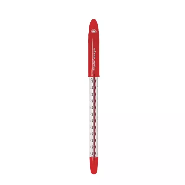 Montex Surya Ball Pen Red Ink Color Plastic for Home, School & Office Use