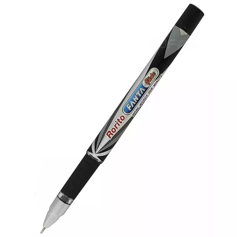 Rorito Fantaglide DX Ball Pen Black Ink Color Plastic Soft Grip for Comfortable Writing