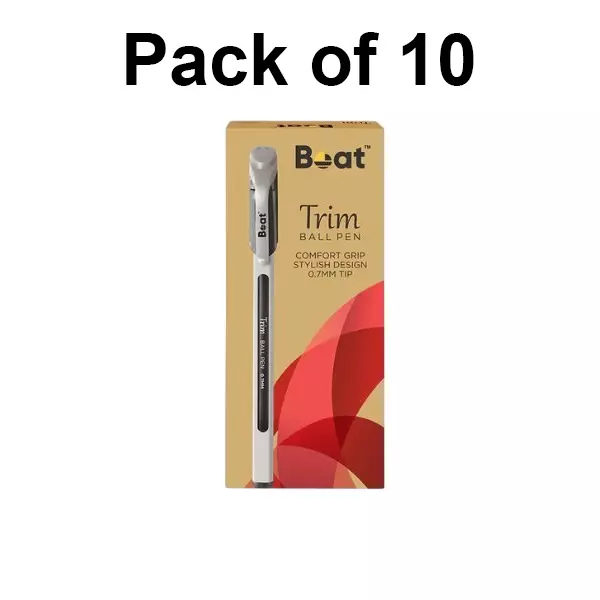 Boat by Ban Trim Ball Pen 0.7 mm Black, FG000597 (Pack of 10)