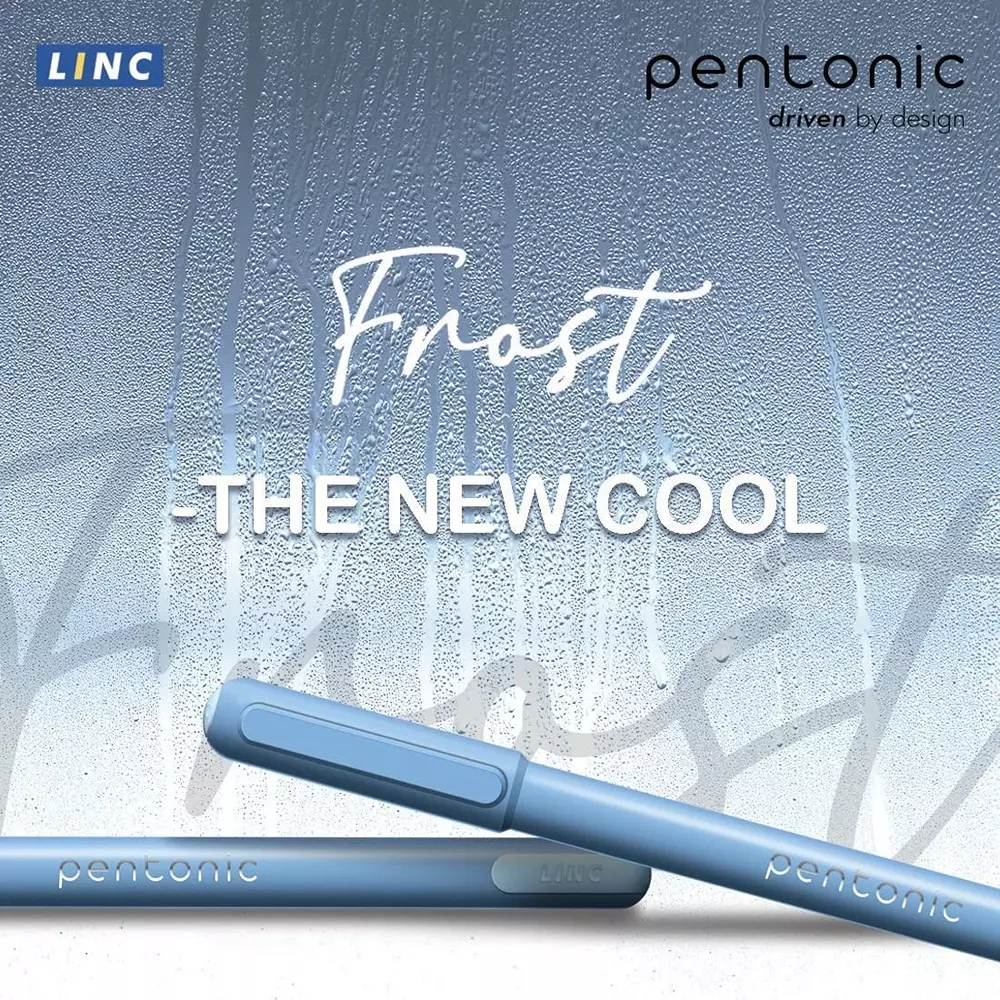 linc-pentonic-frost-07-mm-low-viscosity-ink-roller-ball-pen-pastel-pink-body-and-red-ink-pack-of-100