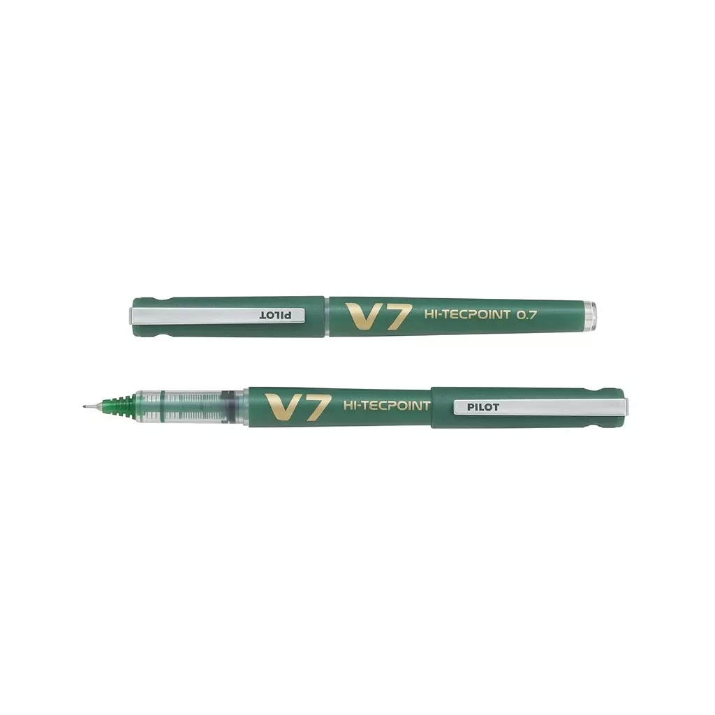 pilot-hi-tecpoint-roller-ball-pen-07-mm-tip-size-green-ink-color-for-home-school-office-use-v7-pen-pack-of-12-pcs