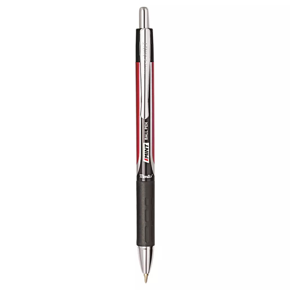 Montex Mint Ball Pen Blue Ink Color & Metallic Red Body Color