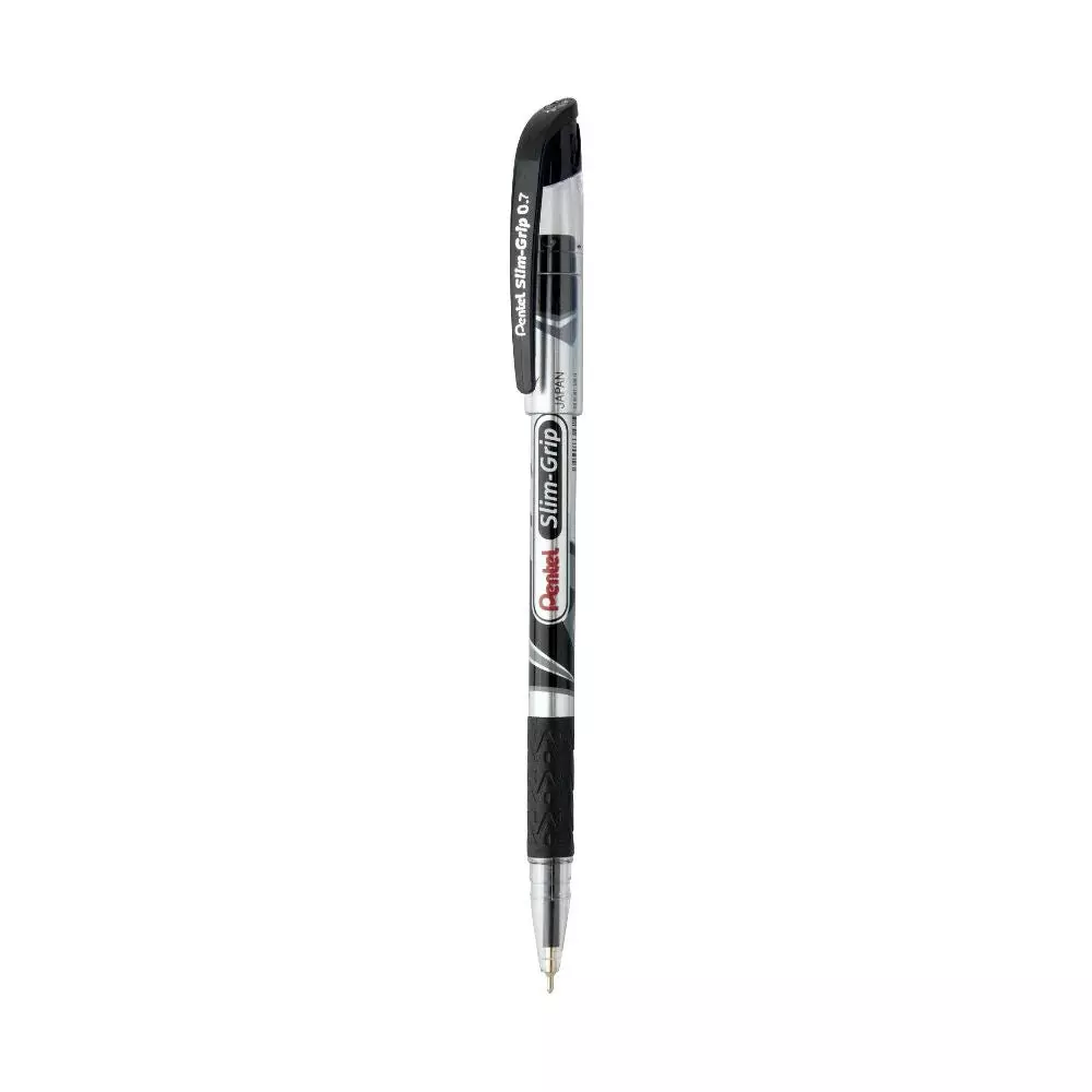 Pentel Slimgrip Ball Point Pen Black Ink Color 0.7 mm Tip Size Plastic for Home, School & Office Use
