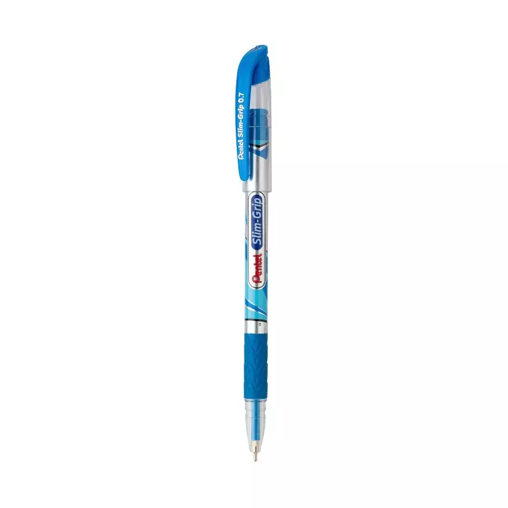 Pentel Slimgrip Ball Point Pen Blue Ink Color 0.7 mm Tip Size Plastic for Home, School & Office Use
