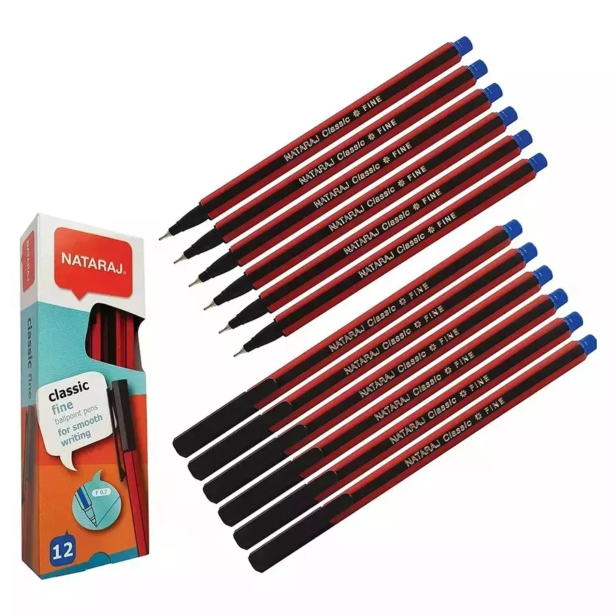 Nataraj Classic Use & Throw Ball Pens Blue (Pack of 480)