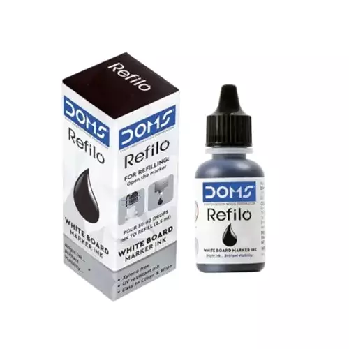 Doms Refilo 100 ml Black White Board Marker Ink