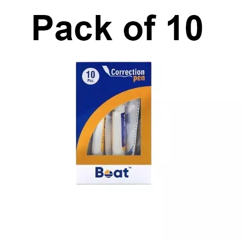 Boat by Ban Correction Pen White 7 ml, FG000273 (Pack of 10)