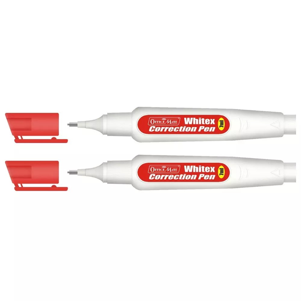 Soni Office Mate Correction Pen, 7 ml with 1 mm Metal Tip Instant Drying and Smooth Application for Office, School & Home (Pack of 2)