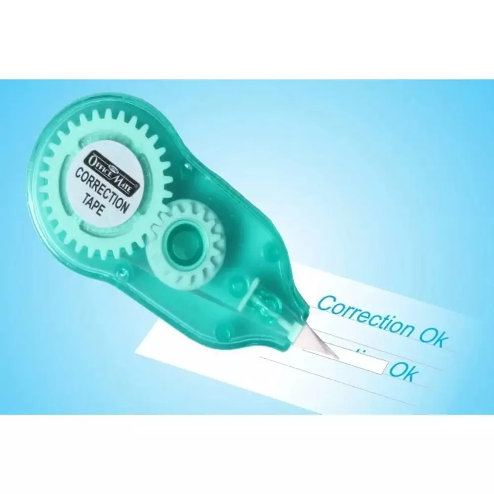 Soni Office Mate Correction Tape 5 mm x 6 m Instant Drying Smooth and Mess Free Application for Office, School & Home (Pack of 10)