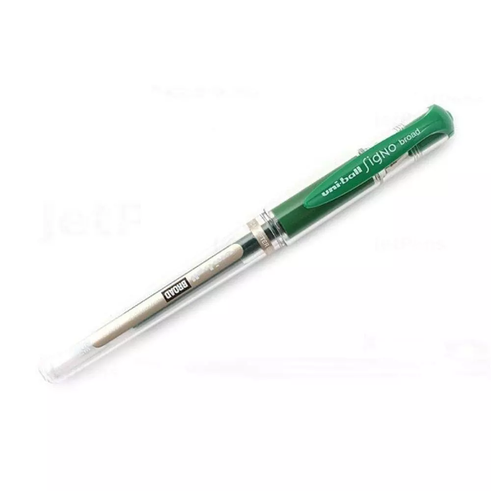 UNI Signo Broad 153 1 mm Green Ink Gel Pen for Student & Professional (Pack of 12 Pcs)