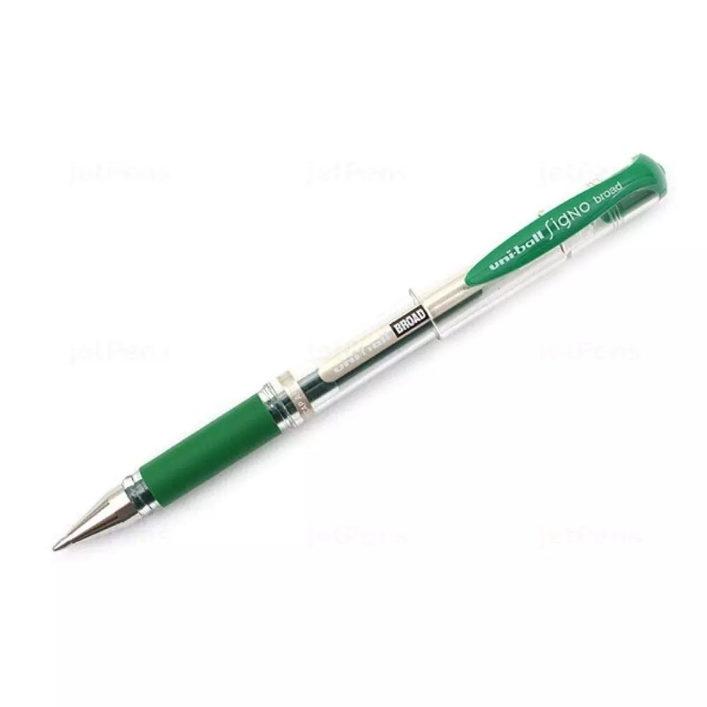 UNI Signo Broad 153 1 mm Green Ink Gel Pen for Student & Professional (Pack of 12 Pcs)