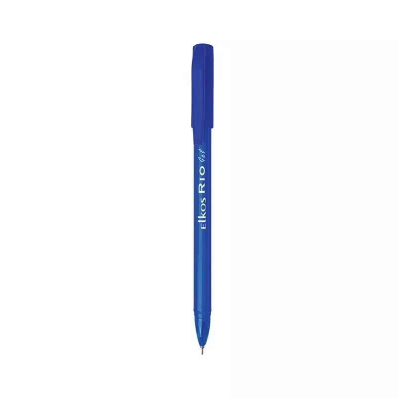 Elkos Rio Gel Pen Steel Nib Plastic Body Blue Ink Color (Pack of 10 Pcs)