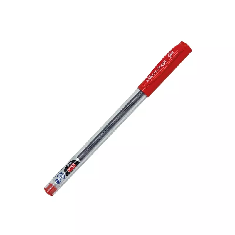 Elkos Magic Gel Pen 0.5 mm Tip Size Red Ink Color (Pack of 10 Pcs)