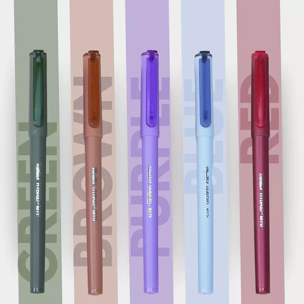 montex-hybrid-1976-05-mm-tip-gel-pen-green-ink-plastic-body-non-toxic-waterproof-ink-pack-of-10-pcs