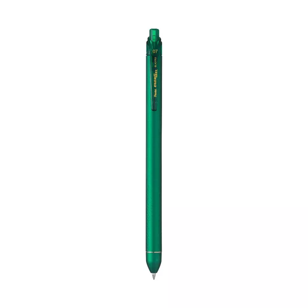 Pentel Energal Click Roller Gel Pen Plastic Green 0.7 mm Tip Size for Home, School & Office Use, BL437-R2