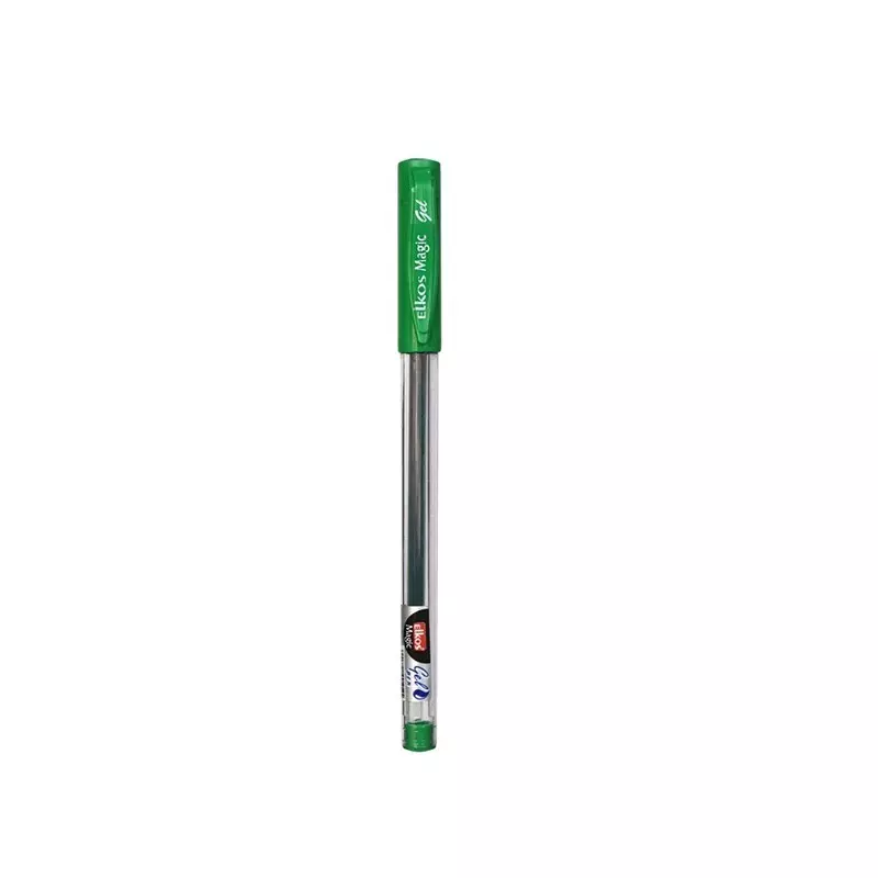 Elkos Magic Gel Pen 0.5 mm Tip Size Green Ink Color (Pack of 10 Pcs)