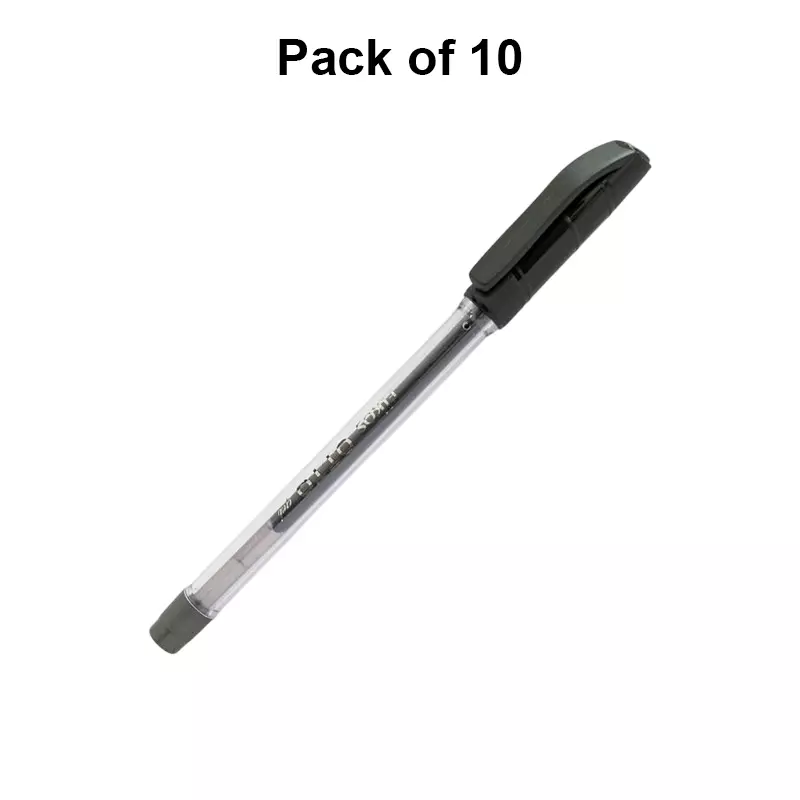 Elkos Otto Gel Pen Steel Nib Plastic Body Black Ink Color (Pack of 10 Pcs)
