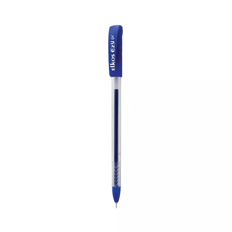 Elkos Ezy Gel Pen Steel Nib Plastic Body Blue Ink Color (Pack of 10 Pcs)