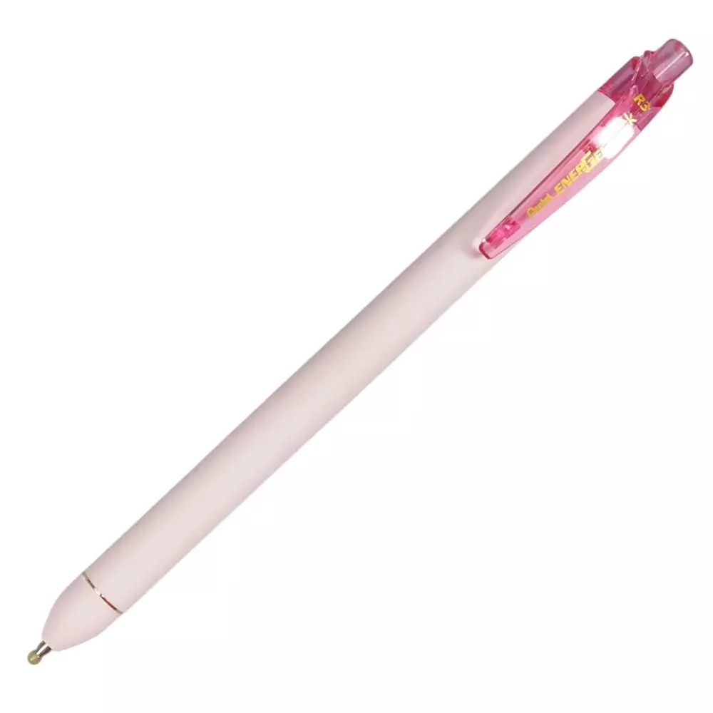 Pentel EnerGel Click Roller Gel Pen 0.7 mm Tip Size Refillable Pink Body Blue Ink, BL437R3